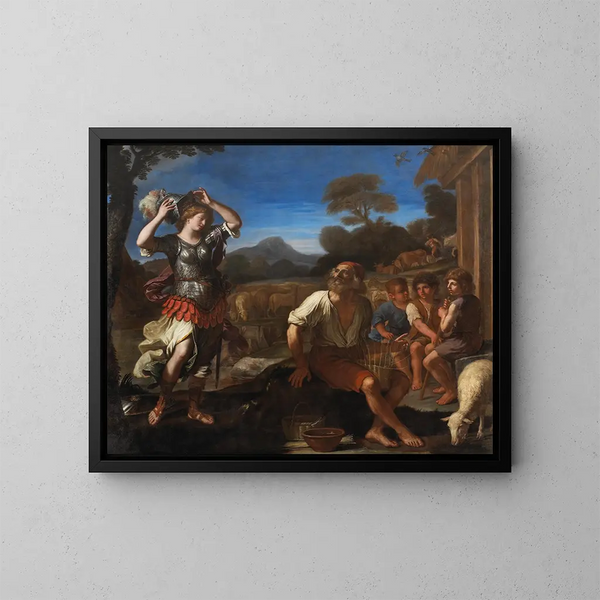 Erminia et les bergers - Guercino — gerahmtes Bild an der Wand