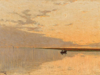 Bateau au crépuscule - Guglielmo Ciardi — Ansicht des Kunstwerks
