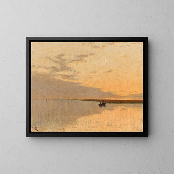Bateau au crépuscule - Guglielmo Ciardi — gerahmtes Bild an der Wand