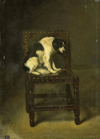 Guillaume Anne van der Brugghen - A Dog on a Chair.webp