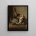 Stillleben mit Taube und Pulverhorn - Guillaume Anne van der Brugghen — gerahmtes Bild an der Wand