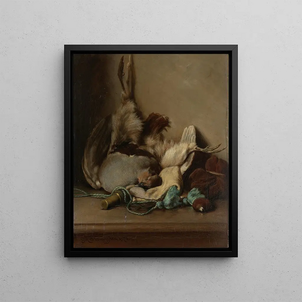 Guillaume Anne van der Brugghen - Still life with Wood Pigeon and Powder Horn.webp