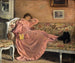Carola sitzend auf dem Sofa - Gustaf Cederström — Ansicht des Kunstwerks