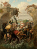 Das Brücke von Nya Lödöse stürzt in den Fluss Säve im Jahr 1543 - Gustaf Henrik Brusewitz — Ansicht des Kunstwerks