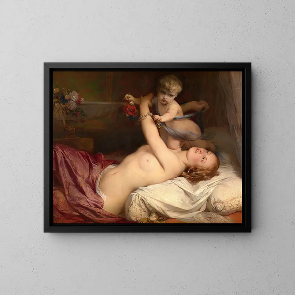 Junge Mutter mit Kind - Gustaf Wappers — gerahmtes Bild an der Wand