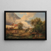 Nähe des Brunnens vor dem Dorf - Gustav Barbarini — gerahmtes Bild an der Wand