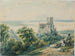 Landschaft am Meer mit Blick auf eine Ruine - Gustav Barbarini — Ansicht des Kunstwerks
