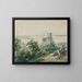 Landschaft am Meer mit Blick auf eine Ruine - Gustav Barbarini — gerahmtes Bild an der Wand