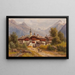 Dorf im Pinzgau, Salzburg - Gustav Barbarini — gerahmtes Bild an der Wand