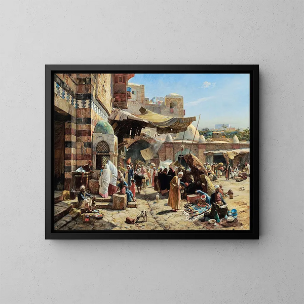 Markt in Jaffa - Gustav Bauernfeind — gerahmtes Bild an der Wand