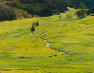 sonniges Tal mit Wald und Bach - Gustav Kampmann — Ansicht des Kunstwerks