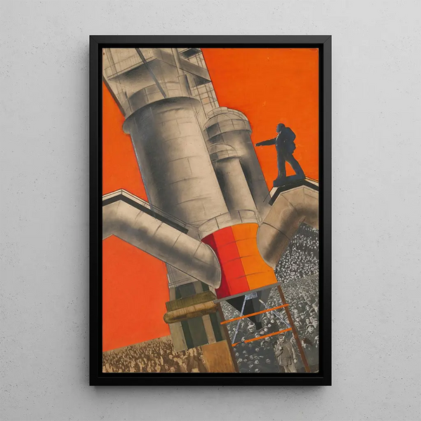 Lénine und den sozialistischen Wiederaufbau - Gustav Klutsis — gerahmtes Bild an der Wand