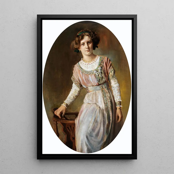 Portrait einer Dame - Gustav Riencker — gerahmtes Bild an der Wand