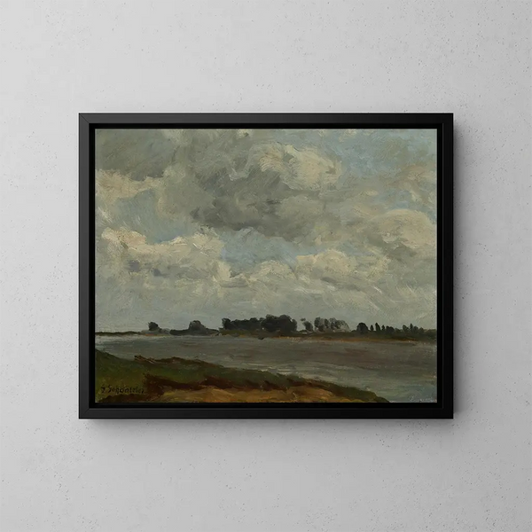 auf den Ufern der Waal - Gustav Schönleber — gerahmtes Bild an der Wand