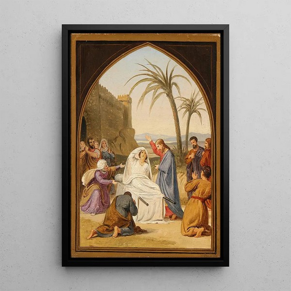 Die Tochter Jairus - Gustav Theodor Wegener — gerahmtes Bild an der Wand