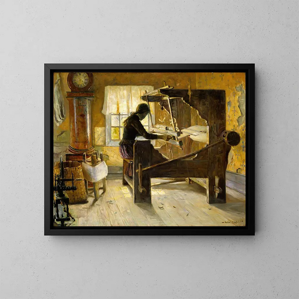 Am Webstuhl - Gustav Wentzel — gerahmtes Bild an der Wand