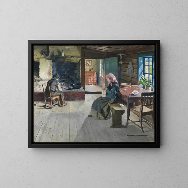 Die pensionierten Landwirte - Gustav Wentzel — gerahmtes Bild an der Wand