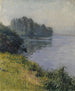 Die Seine an der Insel Marante bei nebligem Wetter - Gustave Caillebotte — Ansicht des Kunstwerks