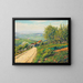 Pente mit Weg durch die Sommerlandschaft zum Tal - Gustave Cariot — gerahmtes Bild an der Wand