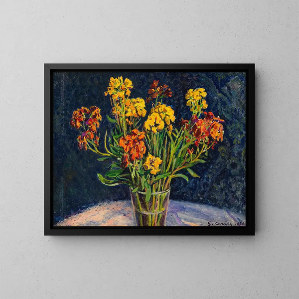 Blumenstrauß aus Nelken - Gustave Cariot — gerahmtes Bild an der Wand