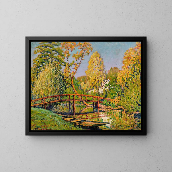 Prigny, Brücke über den Yerres - Gustave Cariot — gerahmtes Bild an der Wand
