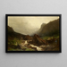 Hochland mit Bach - Gustave Castan — gerahmtes Bild an der Wand