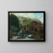 Ein Mühle in einer felsigen Landschaft - Gustave Courbet — gerahmtes Bild an der Wand