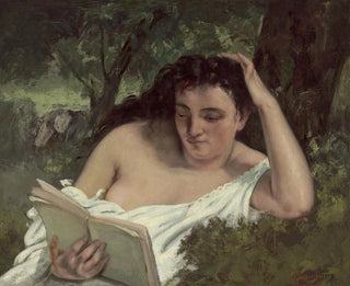 Eine junge Frau liest - Gustave Courbet — Ansicht des Kunstwerks