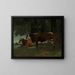 Zwei Kühe mit brauner Fellzeichnung - Gustave Courbet — gerahmtes Bild an der Wand