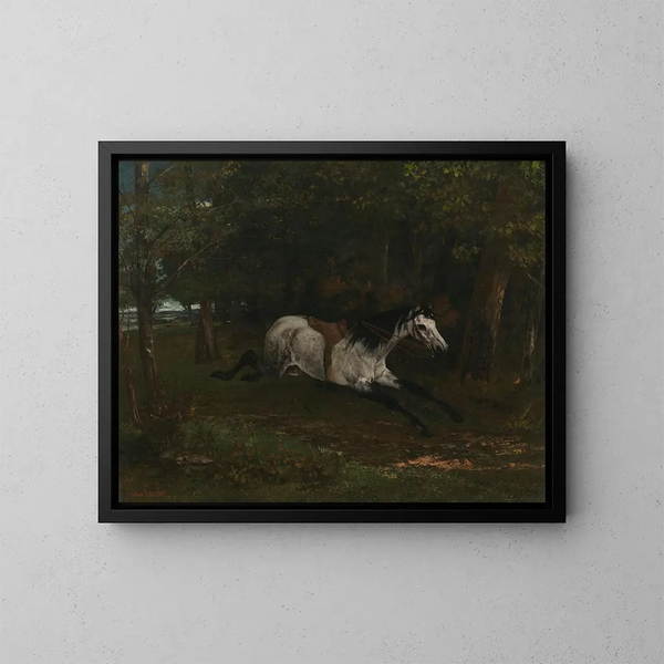 Pferd in Bewegung - Gustave Courbet — gerahmtes Bild an der Wand