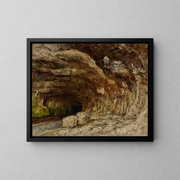 Höhle von Sarrazine bei Nans-sous-Sainte-Anne - Gustave Courbet — gerahmtes Bild an der Wand