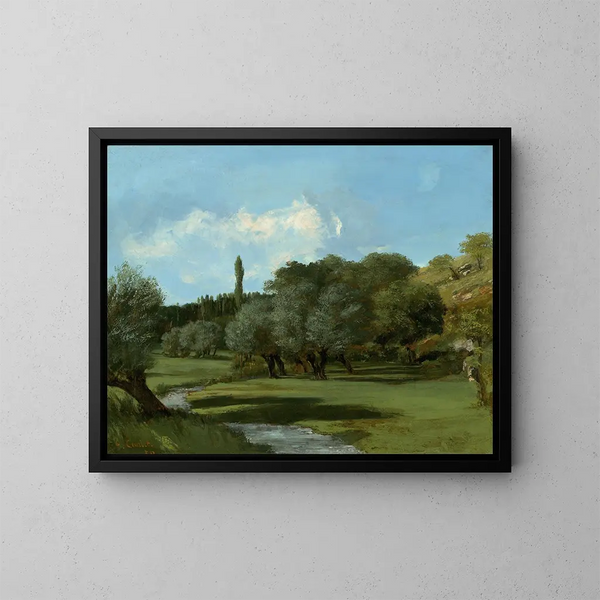 La Bretonnerie im Département Indre - Gustave Courbet — gerahmtes Bild an der Wand