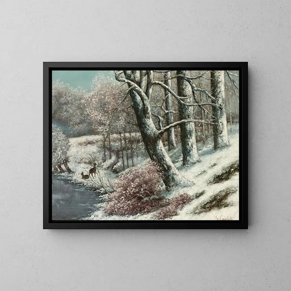Die Festung im Winter - Gustave Courbet — gerahmtes Bild an der Wand