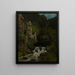 Landschaft mit Wasserfall - Gustave Courbet — gerahmtes Bild an der Wand