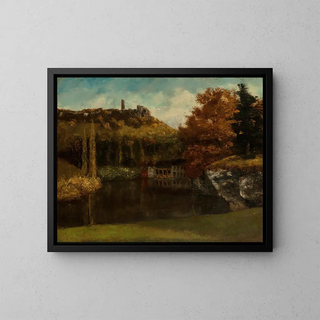 Gustave Courbet - Le Lavoir Vue et ruines du Chteau de SceyenVarais.webp