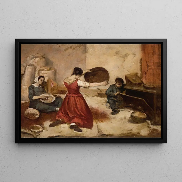 Les cribleuses de blé esquisse - Gustave Courbet — gerahmtes Bild an der Wand