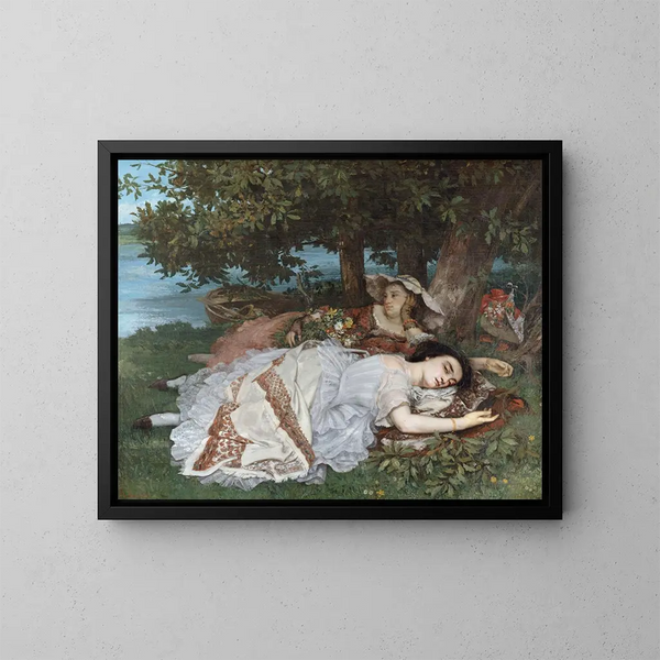 Les demoiselles des bords de la Seine - Gustave Courbet — gerahmtes Bild an der Wand