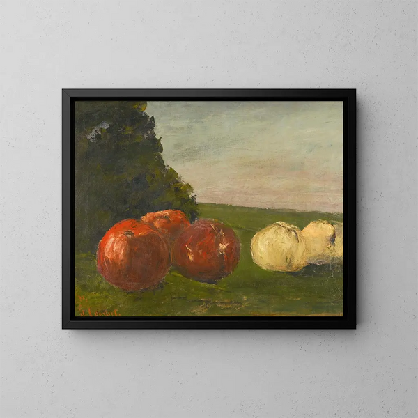 Stillleben-Gemälde - Gustave Courbet — gerahmtes Bild an der Wand