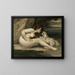 Frau nackt mit einem Hund - Gustave Courbet — gerahmtes Bild an der Wand