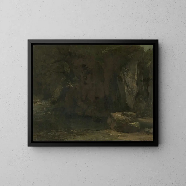 Die Klippen der Loue - Gustave Courbet — gerahmtes Bild an der Wand
