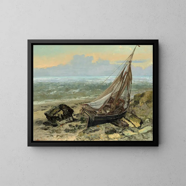 Der Fischerkahn - Gustave Courbet — gerahmtes Bild an der Wand