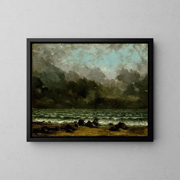 Die Meere - Gustave Courbet — gerahmtes Bild an der Wand