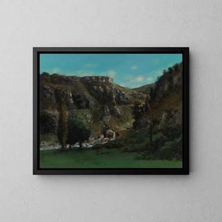 Tal der Loue bei Mouthiers-Haute-Pierre - Gustave Courbet — gerahmtes Bild an der Wand