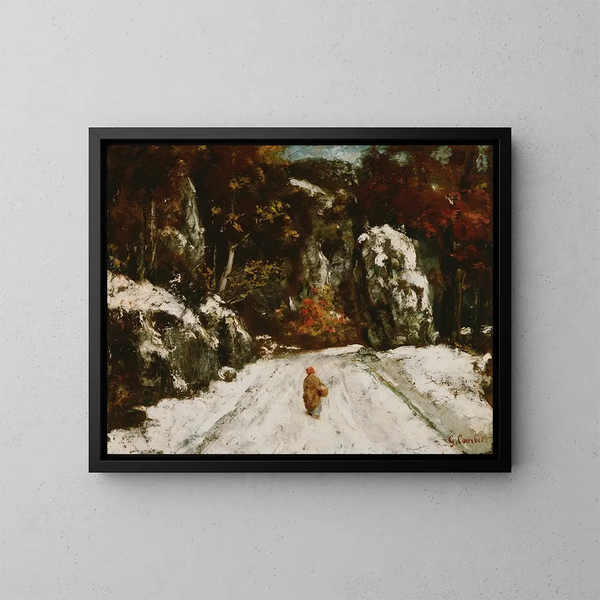 Winter im Jura - Gustave Courbet — gerahmtes Bild an der Wand
