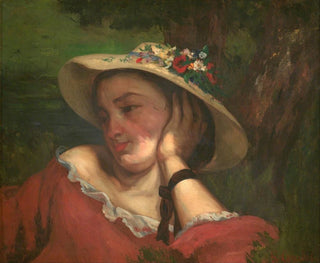 Gustave Courbet - Woman with Flowers on Her Hat.webp