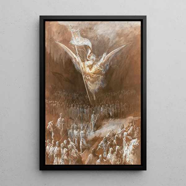 Der Weg nach Jerusalem - Gustave Doré — gerahmtes Bild an der Wand