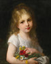 Eine junge Frau mit einem Blumenstrauß - Gustave Doyen — Ansicht des Kunstwerks