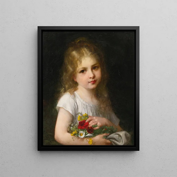Gustave Doyen - A young girl holding a bouquet.webp