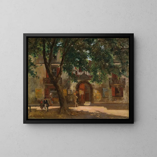 Nachmittag in einem französischen Dorf - Gustave Henri Colin — gerahmtes Bild an der Wand