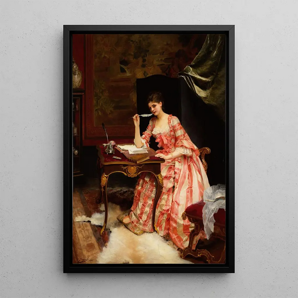 La lettre d'amour - Gustave Jean Jacquet — gerahmtes Bild an der Wand